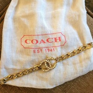 Coach Gold Chunky CC Bracelet w/ Dust bag